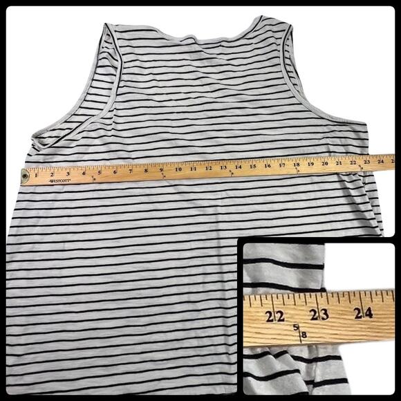 French Laundry Striped Crochet Embellished Tank Top Black and White 22/24 - Picture 7 of 8